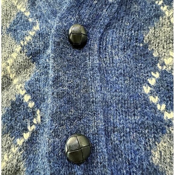 VTG Button Up Grandpa Core Shetland Wool Ireland Argyle Sweater Vest Men Large - Picture 3 of 10